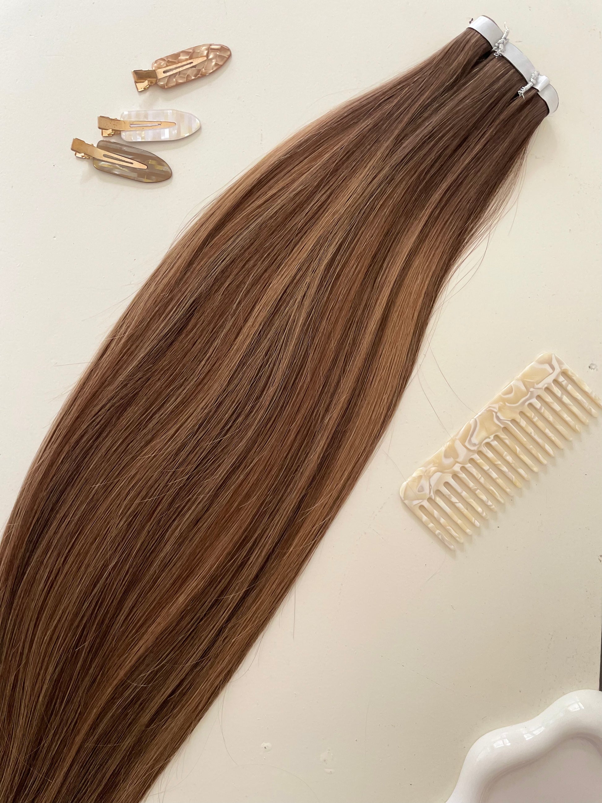 Caramel Roast Remy Invisible Tape in Weft