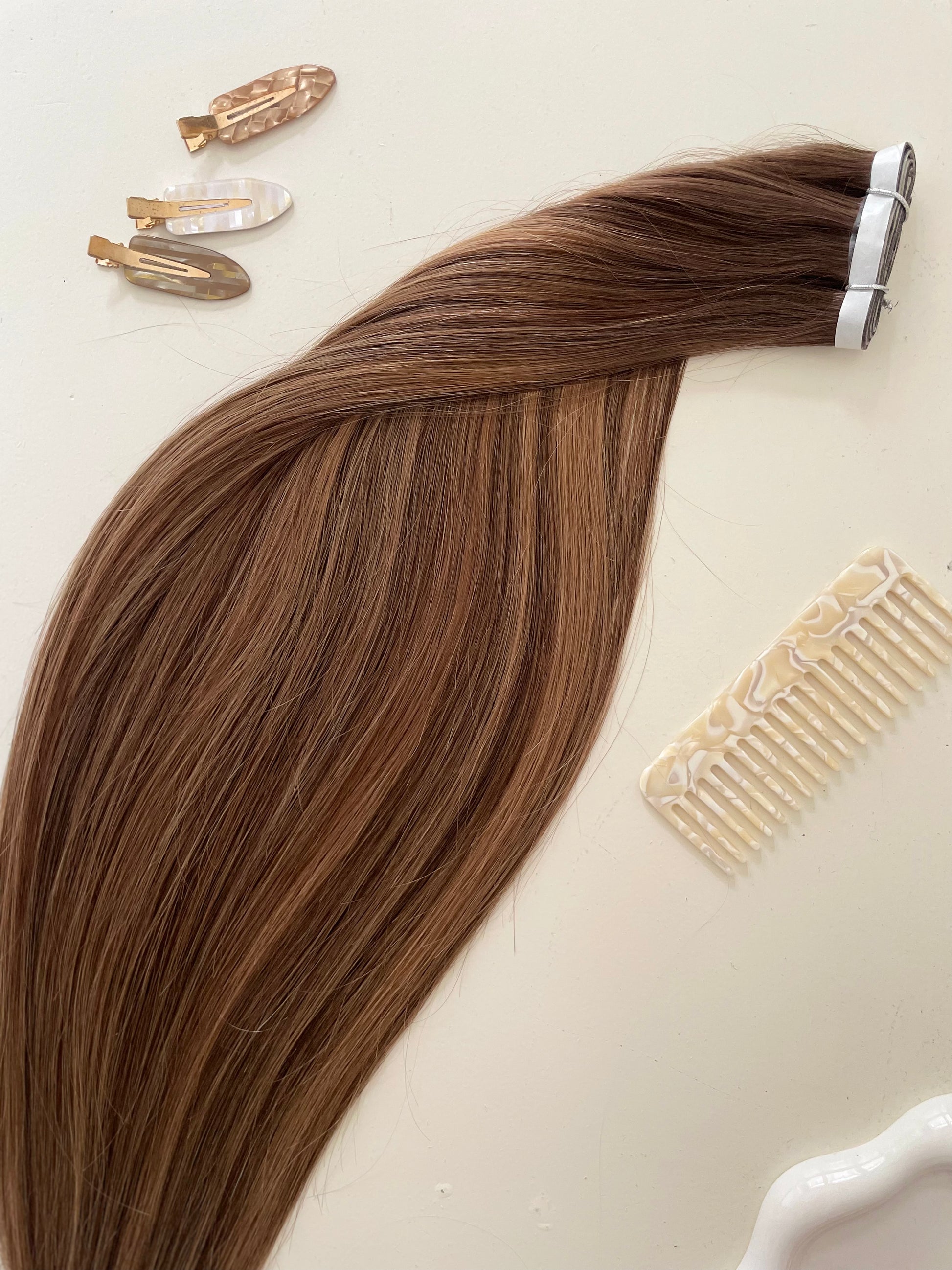 Caramel Roast Remy Invisible Tape in Weft